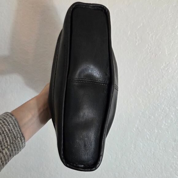 Fossil Leather Shoulder Bag Purse Handbag Black 3 Compartment‎ Lined CLEAN - Picture 11 of 14